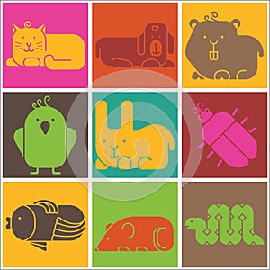 Zoo animals icons