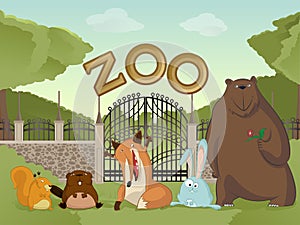 Zoo with forest animals