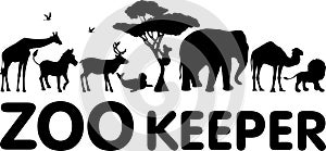 Zoo keeper. Simple design in black