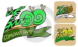 Zoo logo or label with ribbon and title 'Company name'