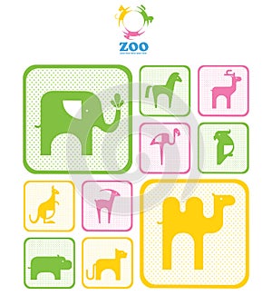 Zoo logo. logos and icons with animals.