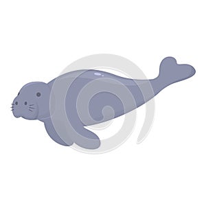 Zoo marine icon cartoon vector. Sea dugong