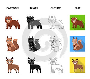 Zoo, nature, reserve and other web icon in cartoon,black,outline,flat style.Artiodactyl, nature, ecology, icons in set