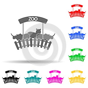 zoo\'s logo multi color style icon. Simple glyph, flat vector of zoo icons for ui and ux, website or mobile application