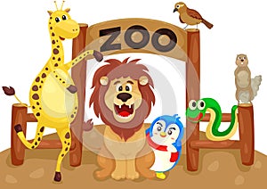 Zoo sign with animals