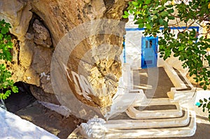 Zoodochos Pigi church Mesa Vouno Kamari Santorini Greece