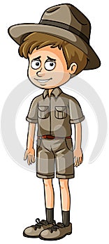 Zookeeper in brown uniform