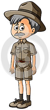 Zookeeper in brown uniform