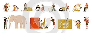 Zoologist Animals Icon Set