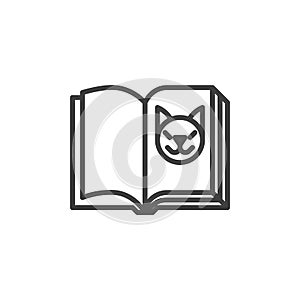 Zoology book line icon photo