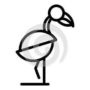 Zoology flamingo icon, outline style