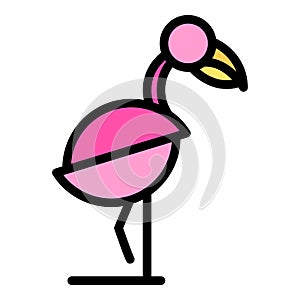 Zoology flamingo icon vector flat