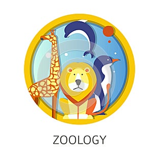 Zoology school discipline study about animals and fauna