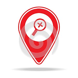 zoom in alt map pin icon. Element of warning navigation pin icon for mobile concept and web apps. Detailed zoom in alt map pin ico