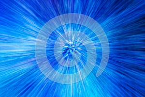 Zoom blurred blue light abstract background