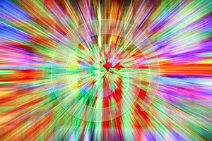 Zoom blurred colorful light abstract background