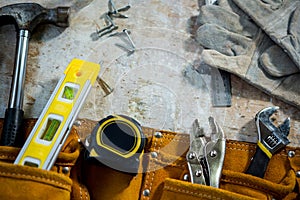 Zoom of carpenters tools