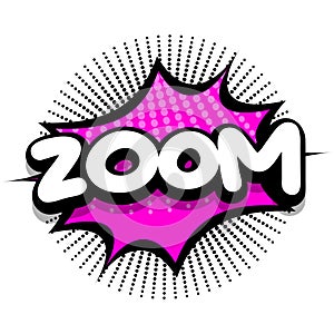zoom Comic book explosion bubble vector illustration