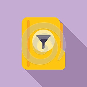 Zoom filter folder icon flat vector. Web app data