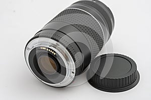 Zoom lens isolated on white background