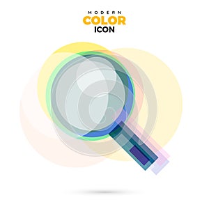 Zoom magnifier Modern lucent Color Icon for web. New creative design symbol. photo