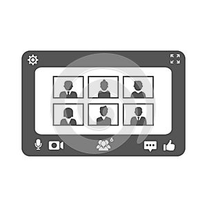 Zoom meeting icon. Video conference icon. Vector illustration in flat style. EPS 10