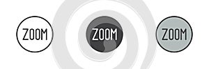 Zoom mode button different style icon set