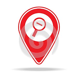 zoom out alt map pin icon. Element of warning navigation pin icon for mobile concept and web apps. Detailed zoom out alt map pin i