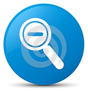 Zoom out icon cyan blue round button