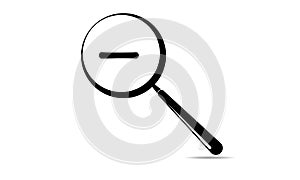 Zoom Out sign and Magnifying Glass - Minus Zooming Sign Icon