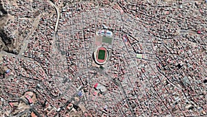 Zoom in from space and focus on Bolivia, Sucre. 3D Animation.