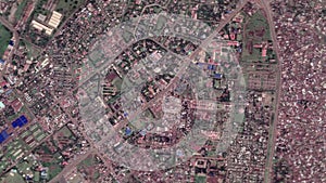 Zoom in from space and focus on Kenya Kisumu. 3D Animation.