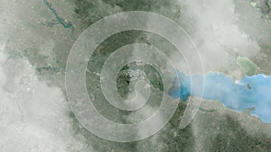 zoom in from space on Rostov-on-Don Russia