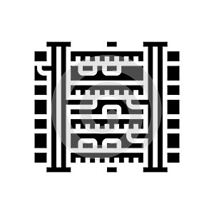 zoomed pcb layers stack glyph icon vector illustration