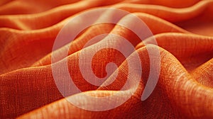 A zoomed-in shot of a fabric in a warm, hypothetical Sunset Orange, showcasing its texture and warm color, occupying the