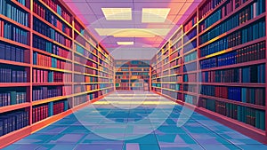 A zoomedin image of a students bookshelves in the law library filled with rows of thick casebooks and legal dictionaries