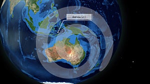 Zooming through space to a location in Globe animation - Banda Sea- Image Courtesy of NASA