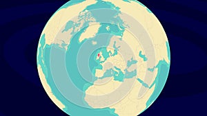 Zooming To Droichead Nua Location On Stylish World Globe