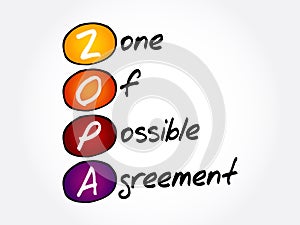 ZOPA - Zone Of Possible Agreement acronym