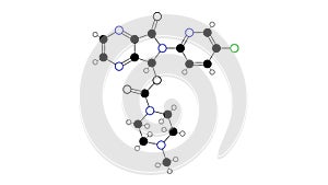 zopiclone molecule, structural chemical formula, ball-and-stick model, isolated image cyclopyrrolone