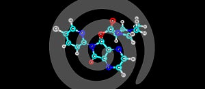 Zopiclone molecular structure isolated on black photo