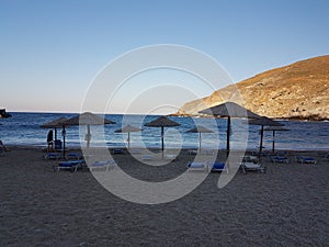 zorkos beach in andros island greece on the north side of the island