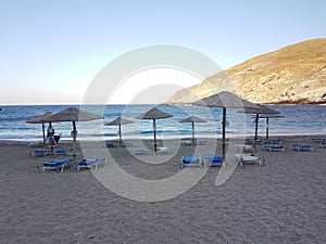 zorkos beach in andros island greece on the north side of the island