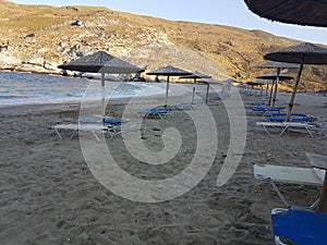 zorkos beach in andros island greece on the north side of the island