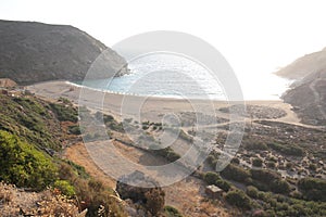 Zorkos beach in andros island greece on the north side of the island