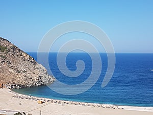 Zorkos beach in andros island greece on the north side of the island