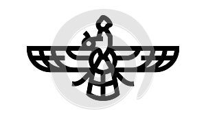 zoroastrianism religion line icon animation