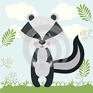 Zorrillo cute woodland icon