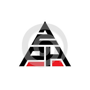 ZPH triangle letter logo design with triangle shape. ZPH triangle logo design monogram. ZPH triangle vector logo template with red