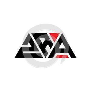 ZRA triangle letter logo design with triangle shape. ZRA triangle logo design monogram. ZRA triangle vector logo template with red